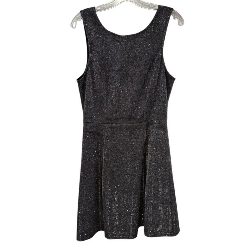 Speechless XL Metallic Silver Fit & Flare Sleeveless Dress Pockets Party Dress